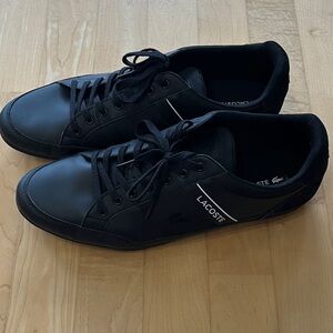 Lacoste Men's Black Leather Sneakers
